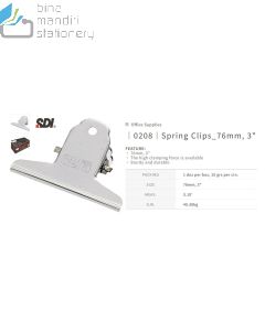 Gambar SDI 0208 Spring Clips (3") Stainless Steel (Paper Clips) Klip Penjepit merek SDI