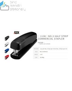 Jual Alat Jepret Kertas SDI 1138 Commercial Stapler No. 3 (Half)3 terlengkap di toko alat tulis