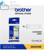 Contoh stationery Brother TZE-MQL35 White on Light Gray 12mm P-touch Tape dan gambarnya