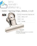 Brosur gambar atk SDI 0203 Round Spring Clips 38 mm (1.5") Stainless Steel Klip Penjepit